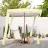 Gabriel Yellow And White Striped Fringed Cabana