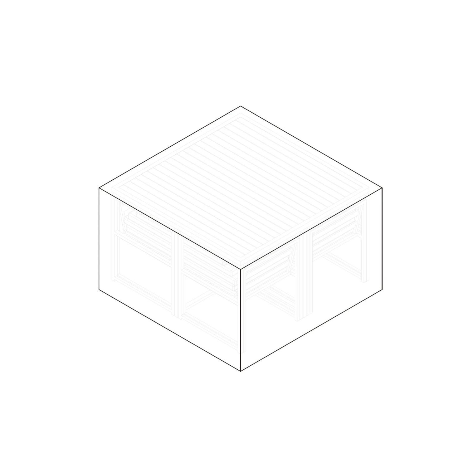 Cover For Albany Aluminium Cube Dining Set 4 Cover For Albany Aluminium Cube Dining Set - Image 2