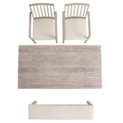 Earlswood Aluminium Washed Wood Effect Dining Set With Bench -Daals Shop OD DINE 1001 NAT WB3