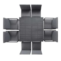 Albany Aluminium 9-Piece Outdoor Cube Dining Set, Grey -Daals Shop OD DINE 1024 GREY WB3