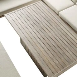 Earlswood Aluminium Washed Wood Effect Large Corner Sofa Set With Rising Table -Daals Shop OD DINE 1245 NAT detail3