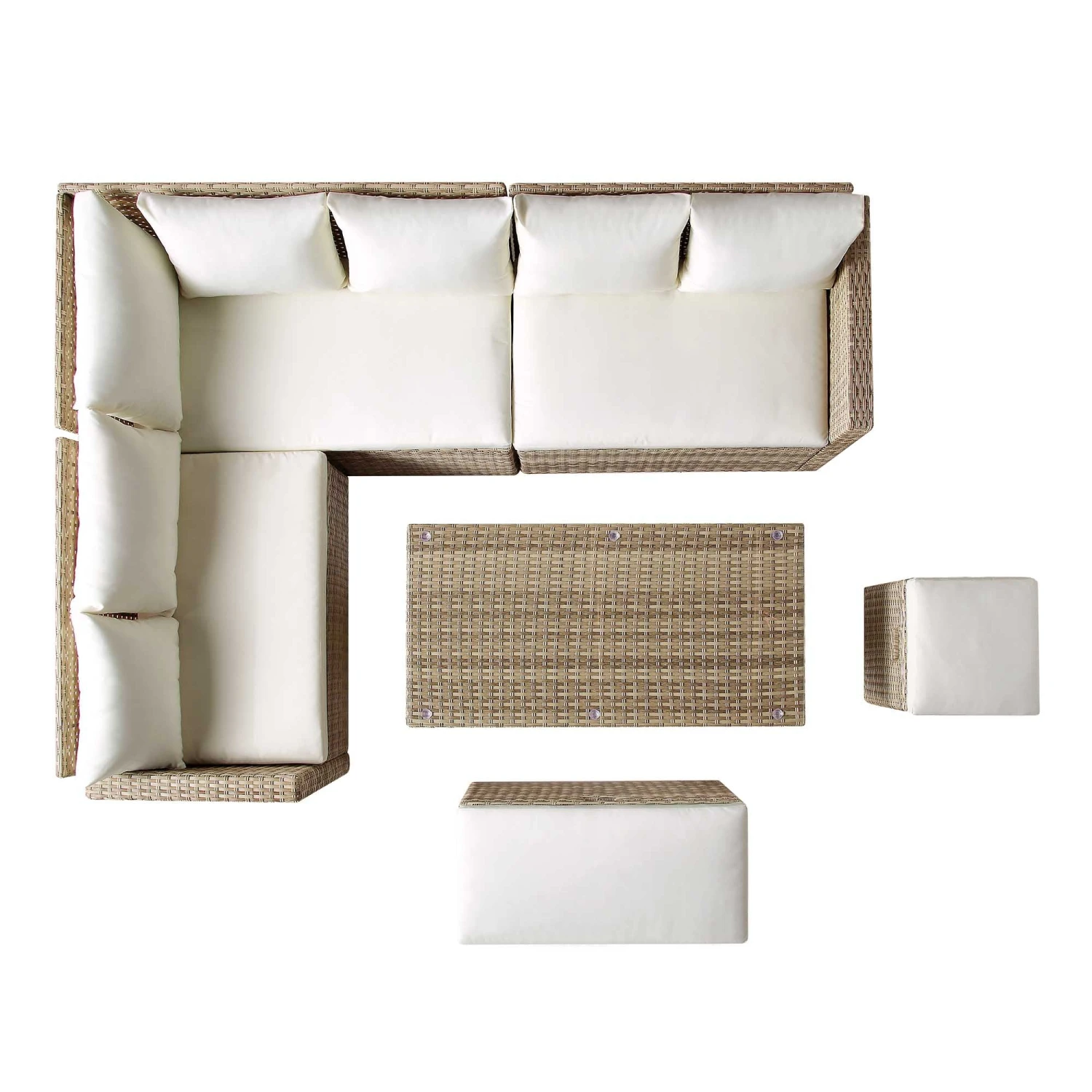 Granchester Rattan Rectangular Corner Dining Sofa Set With Rising Table, Natural 12 Granchester Rattan Rectangular Corner Dining Sofa Set With Rising Table, Natural - Image 10