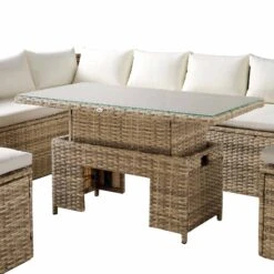 Granchester Rattan Rectangular Corner Dining Sofa Set With Rising Table, Natural 32 Granchester Rattan Rectangular Corner Dining Sofa Set With Rising Table, Natural -Daals Shop OD DINE 6421 NAT detail1