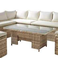 Granchester Rattan Rectangular Corner Dining Sofa Set With Rising Table, Natural 33 Granchester Rattan Rectangular Corner Dining Sofa Set With Rising Table, Natural -Daals Shop OD DINE 6421 NAT detail2