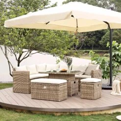 Granchester Rattan Rectangular Corner Dining Sofa Set With Rising Table, Natural 22 Granchester Rattan Rectangular Corner Dining Sofa Set With Rising Table, Natural -Daals Shop OD DINE 6421 NAT sene1