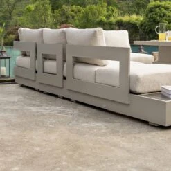 Jardin Aluminium Large Corner Casual Dining Set With Rising Table, Pumice -Daals Shop OD DINE 905 PUMICE SET scene4