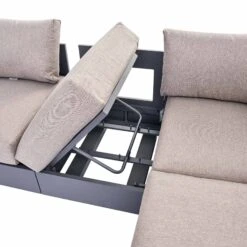 Jardin Aluminium Large Corner Casual Dining Set With Rising Firepit Table, Granite -Daals Shop OD DINE 906 GRANITE SET detail1 ee483648 dc68 4b73 8230 9f87d5e84acd