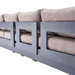 Jardin Aluminium Large Corner Casual Dining Set With Rising Firepit Table, Granite -Daals Shop OD DINE 906 GRANITE SET detail2