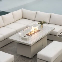 Jardin Aluminium Large Corner Casual Dining Set With Rising Firepit Table, Pumice 18 Jardin Aluminium Large Corner Casual Dining Set With Rising Firepit Table, Pumice -Daals Shop OD DINE 906 PUMICE SET scene3 89975825 6e72 4749 8995 90993f875e9e