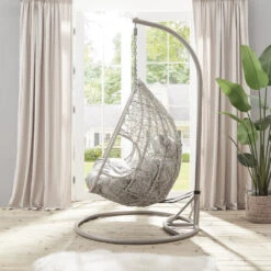 Deneb Light Grey Indoor Outdoor Double Hanging Chair -Daals Shop OD HC 016 3