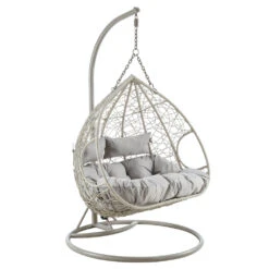 Deneb Light Grey Indoor Outdoor Double Hanging Chair -Daals Shop OD HC 016 4