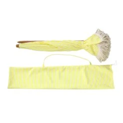 Gabriel Yellow And White Striped Fringed Parasol With Tilt -Daals Shop OD PRSL 02 YELLOWSTRP WB6