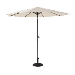 3M LED Light Aluminium Frame Garden Parasol With Tilt Crank , Beige -Daals Shop OD PRSL 23 BEIGE 1