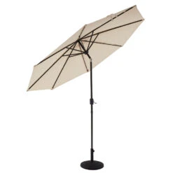3M LED Light Aluminium Frame Garden Parasol With Tilt Crank , Beige -Daals Shop OD PRSL 23 BEIGE 2