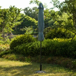 3M LED Light Aluminium Frame Garden Parasol With Tilt Crank , Grey -Daals Shop OD PRSL 23 GREY scene4