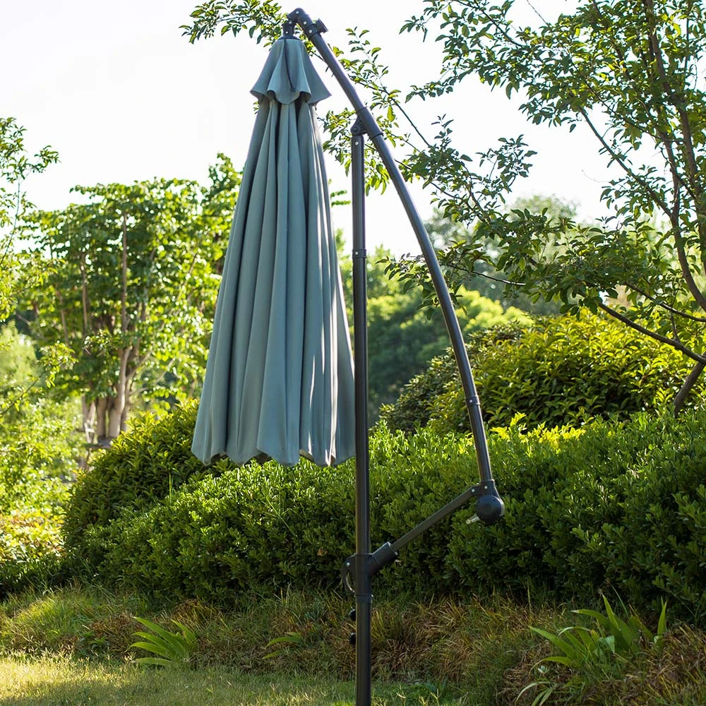 3M LED Light Cantilever Garden Leanover Parasol, Grey 8 3M LED Light Cantilever Garden Leanover Parasol, Grey - Image 6