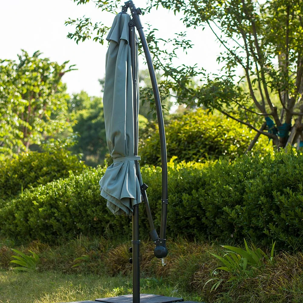 3M LED Light Cantilever Garden Leanover Parasol, Grey 9 3M LED Light Cantilever Garden Leanover Parasol, Grey - Image 7