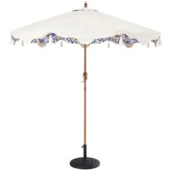 Butterfly & Flower 2.6M Octagonal Tassel Parasol With Aluminium Tilt -Daals Shop OD PRSL 32 BUTTERFLY WB1