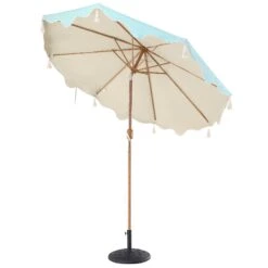 Green Chevron 2.6M Octagonal Tassel Parasol With Aluminium Tilt 21 Green Chevron 2.6M Octagonal Tassel Parasol With Aluminium Tilt -Daals Shop OD PRSL 34 GREENSTRP WB2