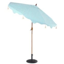 Green Chevron 2.6M Octagonal Tassel Parasol With Aluminium Tilt 22 Green Chevron 2.6M Octagonal Tassel Parasol With Aluminium Tilt -Daals Shop OD PRSL 34 GREENSTRP WB3