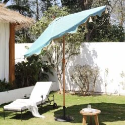 Green Chevron 2.6M Octagonal Tassel Parasol With Aluminium Tilt 18 Green Chevron 2.6M Octagonal Tassel Parasol With Aluminium Tilt -Daals Shop OD PRSL 34 GREENSTRP main