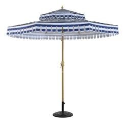 Fabienne Blue And White Striped 3M Double Top Crank And Tilt Parasol -Daals Shop OD PRSL 42 BLUESTRIPE WB1