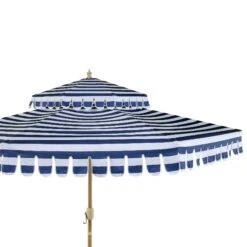 Fabienne Blue And White Striped 3M Double Top Crank And Tilt Parasol -Daals Shop OD PRSL 42 BLUESTRIPE detail1