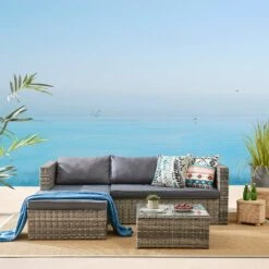 Troy Corner Rattan Garden Sofa Set With Table 19 Troy Corner Rattan Garden Sofa Set With Table -Daals Shop OD SF 005 GREY 1