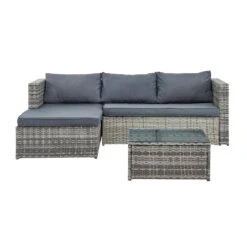 Troy Corner Rattan Garden Sofa Set With Table 16 Troy Corner Rattan Garden Sofa Set With Table -Daals Shop OD SF 005 GREY 2