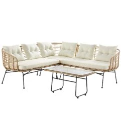 St Loy Natural Rattan Corner Sofa Set With Table -Daals Shop OD SF 016 WB1