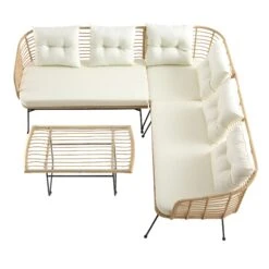 St Loy Natural Rattan Corner Sofa Set With Table -Daals Shop OD SF 016 WB5