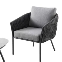 Montebello 4-Seater Outdoor Black Rope And Aluminium Sofa Set With Grey Ceramic Coffee Table -Daals Shop OD SF 1029 BLACK detail3