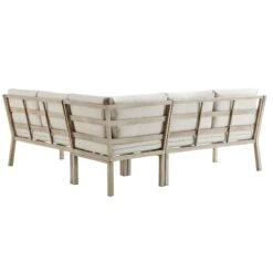 Earlswood Aluminium Washed Wood Effect Corner Sofa Set With Coffee Table -Daals Shop OD SF 1066 NAT WB3