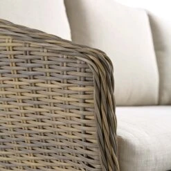 Cliveden Outdoor Aluminium Washed Wood Effect And Round Wicker Rattan Corner Sofa Set -Daals Shop OD SF 1070 NAT detail2