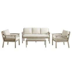 Earlswood Aluminium Washed Wood Effect Sofa Set With Coffee Table -Daals Shop OD SF 1071 NAT WB2