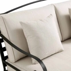 Haymes Indoor And Outdoor Metal Sofa Set With Coffee Table -Daals Shop OD SF 1077 BEIGE detail4