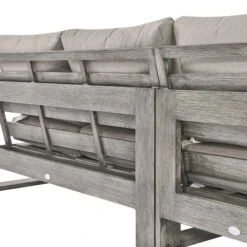 Montrose Aluminium Outdoor Sofa Set With Chaise, Brushed Silver Oak -Daals Shop OD SF 2016 WGREY SET detail4