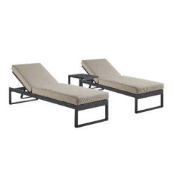 Albany Aluminium Sun Lounger And Side Table Set, Taupe -Daals Shop OD SLG 155 TAUPE SET GIF
