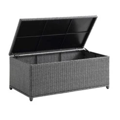 Granchester 120cm Rattan Storage Box, Grey -Daals Shop OD TRUNK 8047 DARKGREY WB3