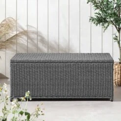 Granchester 120cm Rattan Storage Box, Grey -Daals Shop OD TRUNK 8047 DARKGREY scene2