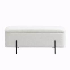 Jed Ecru Boucle 120cm Large Storage Ottoman Bench -Daals Shop OTTO 2245 ECRUBOUCLE WB1