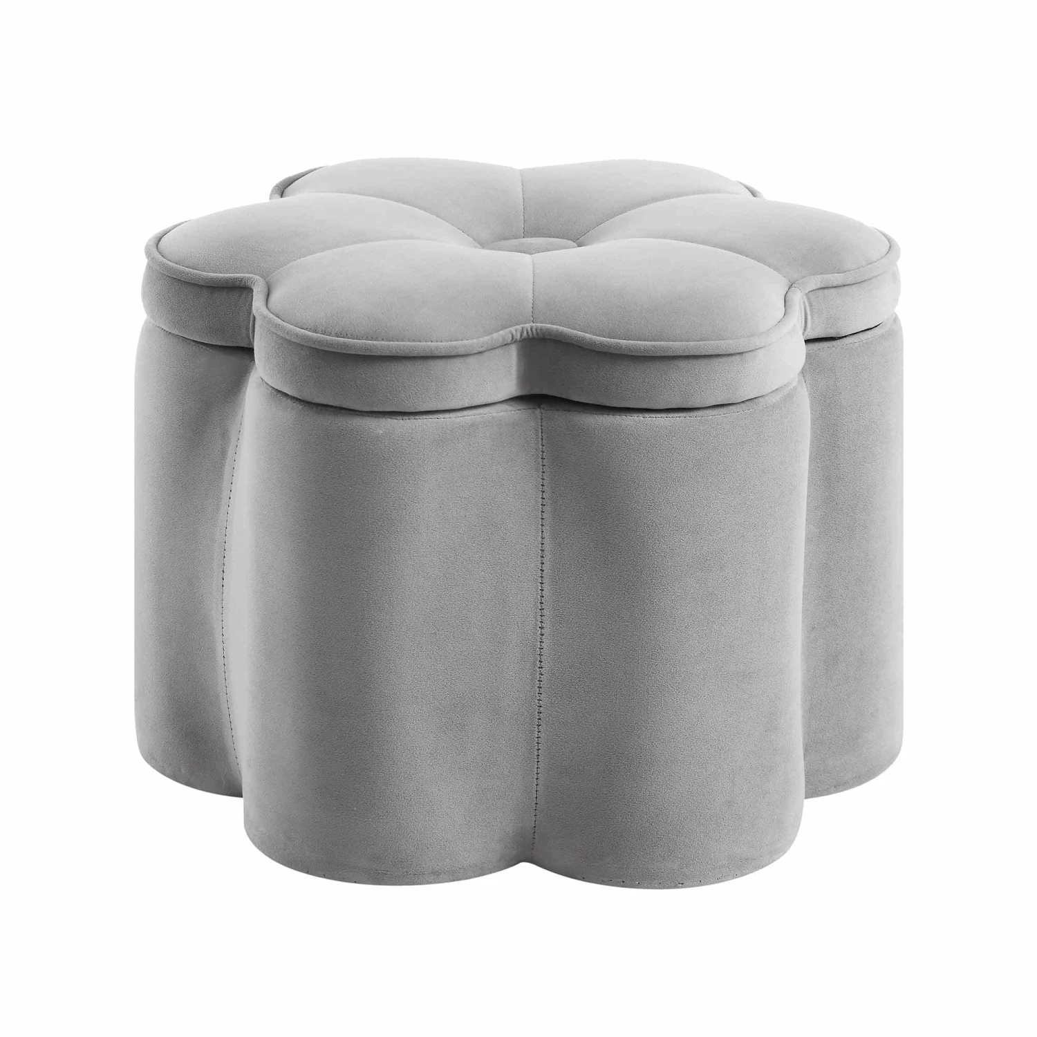 Pollie Grey Velvet Storage Stool 8 Pollie Grey Velvet Storage Stool - Image 6
