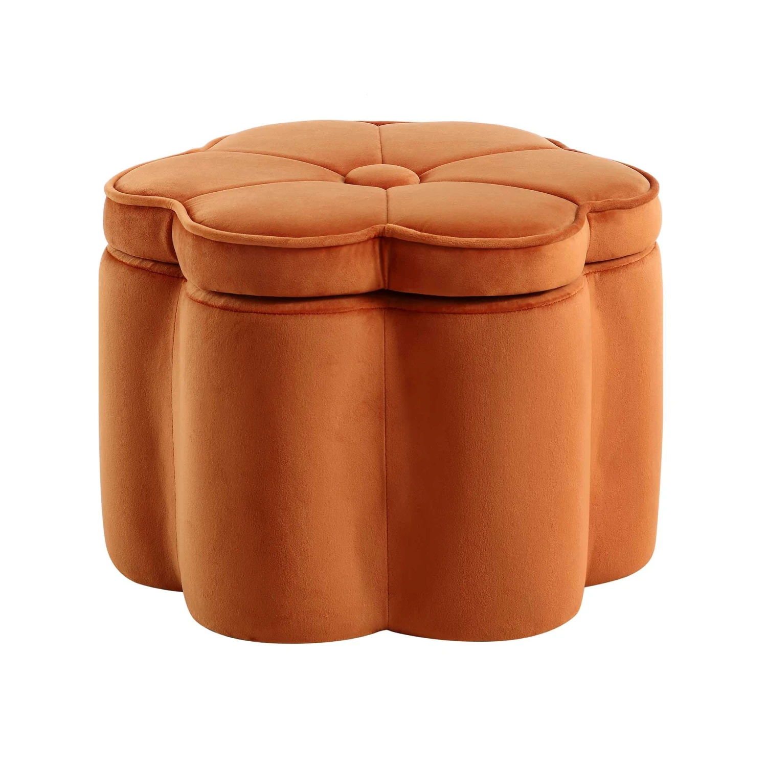 Pollie Orange Velvet Storage Stool 9 Pollie Orange Velvet Storage Stool - Image 7