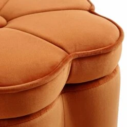Pollie Orange Velvet Storage Stool 18 Pollie Orange Velvet Storage Stool -Daals Shop POUF 291 ORANGE VEL detail1