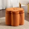 Pollie Orange Velvet Storage Stool 1 Pollie Orange Velvet Storage Stool -Daals Shop POUF 291 ORANGE VEL main