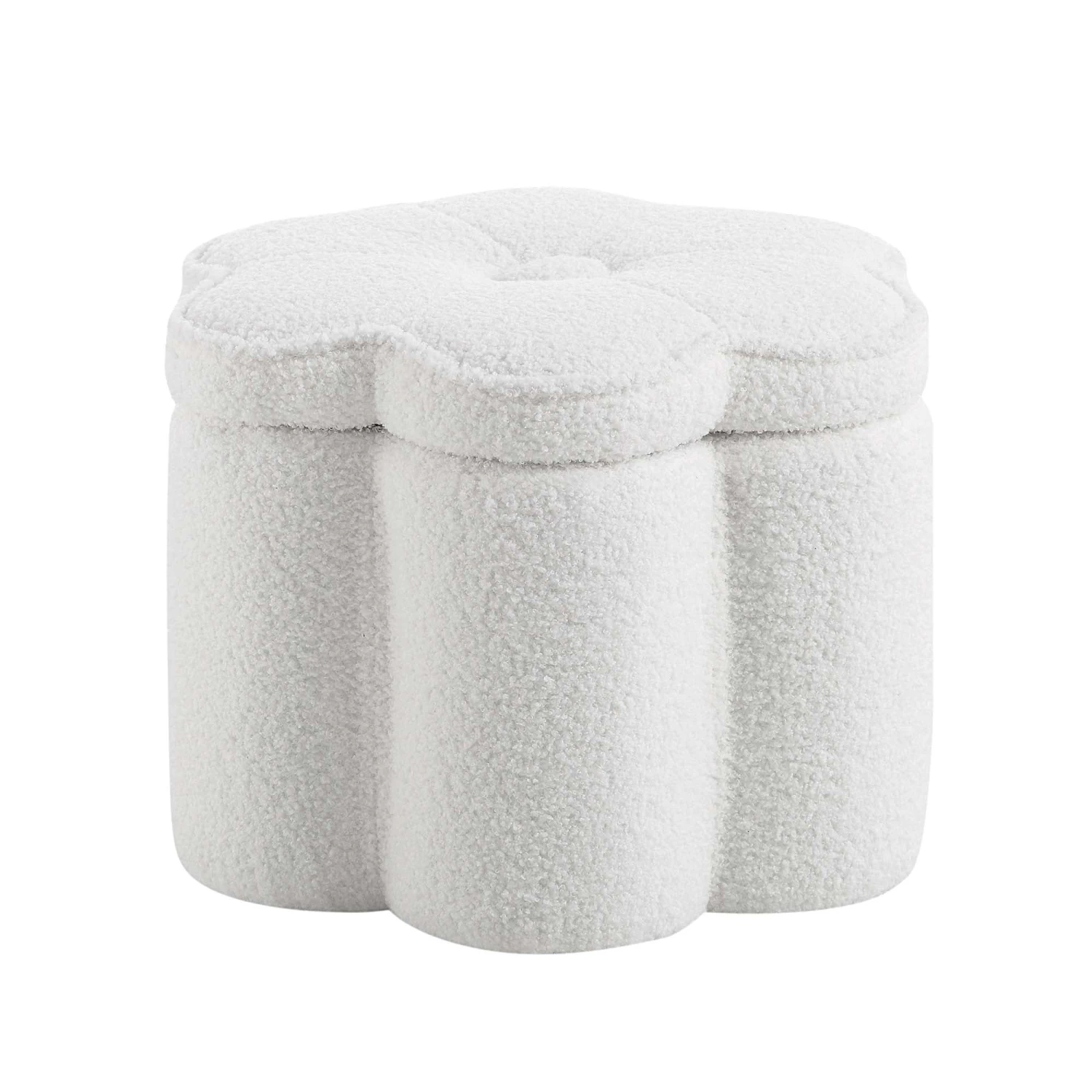 Pollie White Teddy Boucle Storage Stool 9 Pollie White Teddy Boucle Storage Stool - Image 7