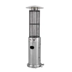 1.8m Tall Freestanding Circle Frame Patio Heater In Silver Stainless Steel 11KW -Daals Shop PTHR BYH C SILVER 2