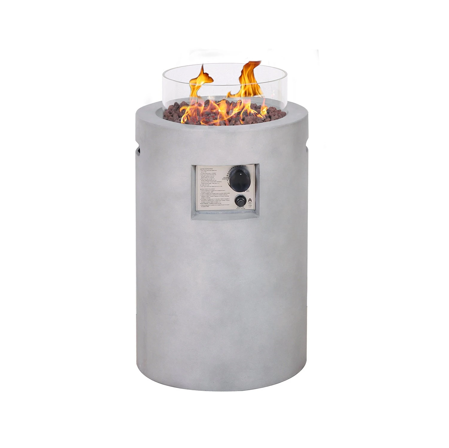 Real Concrete Cylinder 25" (63.5cm) Tall Patio Heater 5 Real Concrete Cylinder 25" (63.5cm) Tall Patio Heater - Image 3