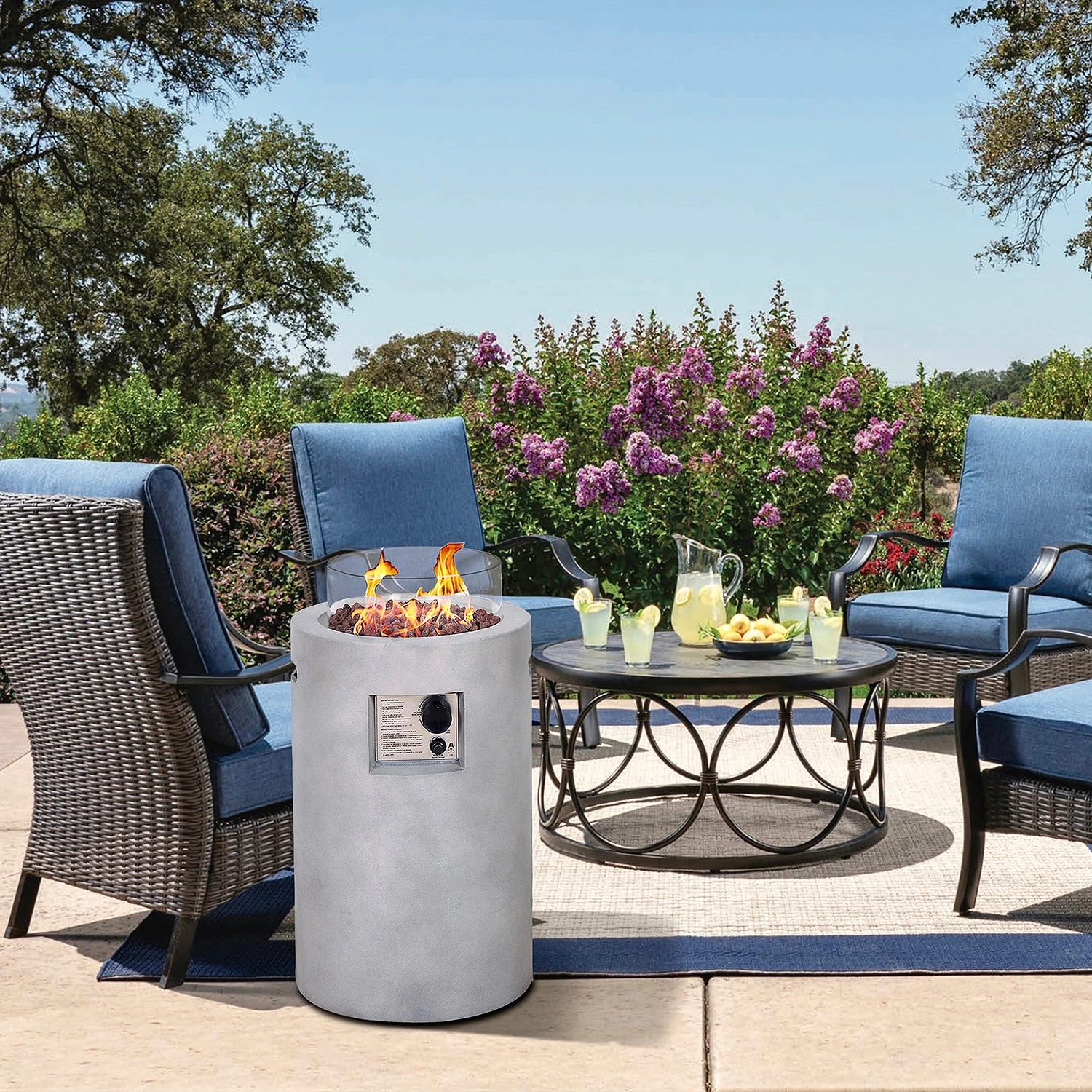 Real Concrete Cylinder 25" (63.5cm) Tall Patio Heater 4 Real Concrete Cylinder 25" (63.5cm) Tall Patio Heater - Image 2