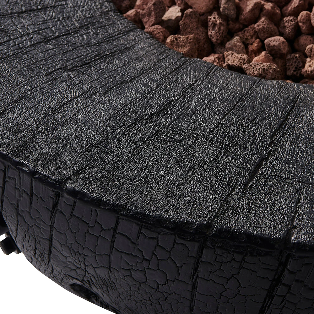 Round Outdoor Charred Wood Effect Concrete Gas Fire Bowl 10 Round Outdoor Charred Wood Effect Concrete Gas Fire Bowl - Image 8
